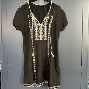 Ark & Co Black Tunic with Cream Detailing